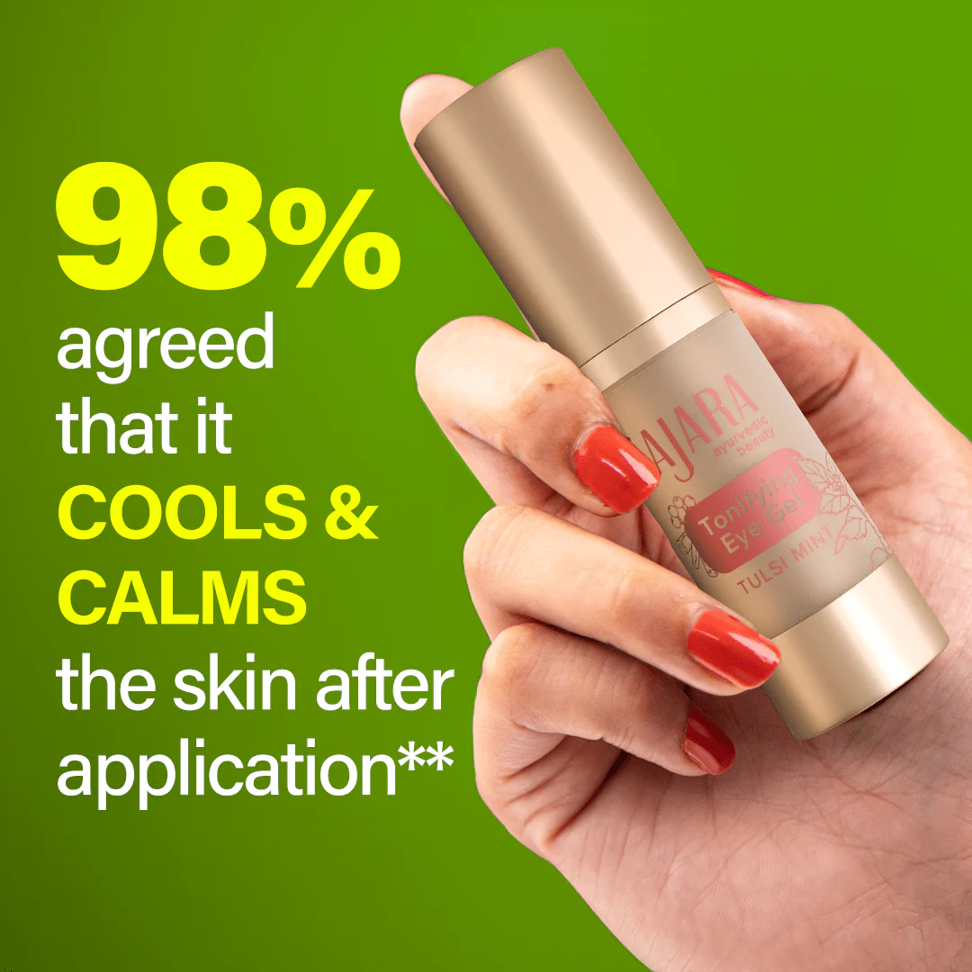 Ajara Tulsi Mint Tonifying Eye Gel - for a more awake look in the mornings - Image 3