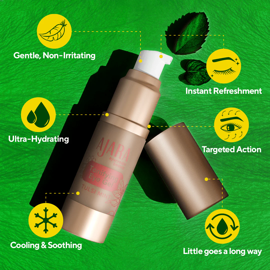 Ajara Tulsi Mint Tonifying Eye Gel - for a more awake look in the mornings - Image 6