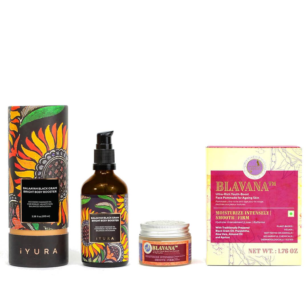 Black Gram Face Firming Cream and Moisturizing Body Oil Set - Aromatic