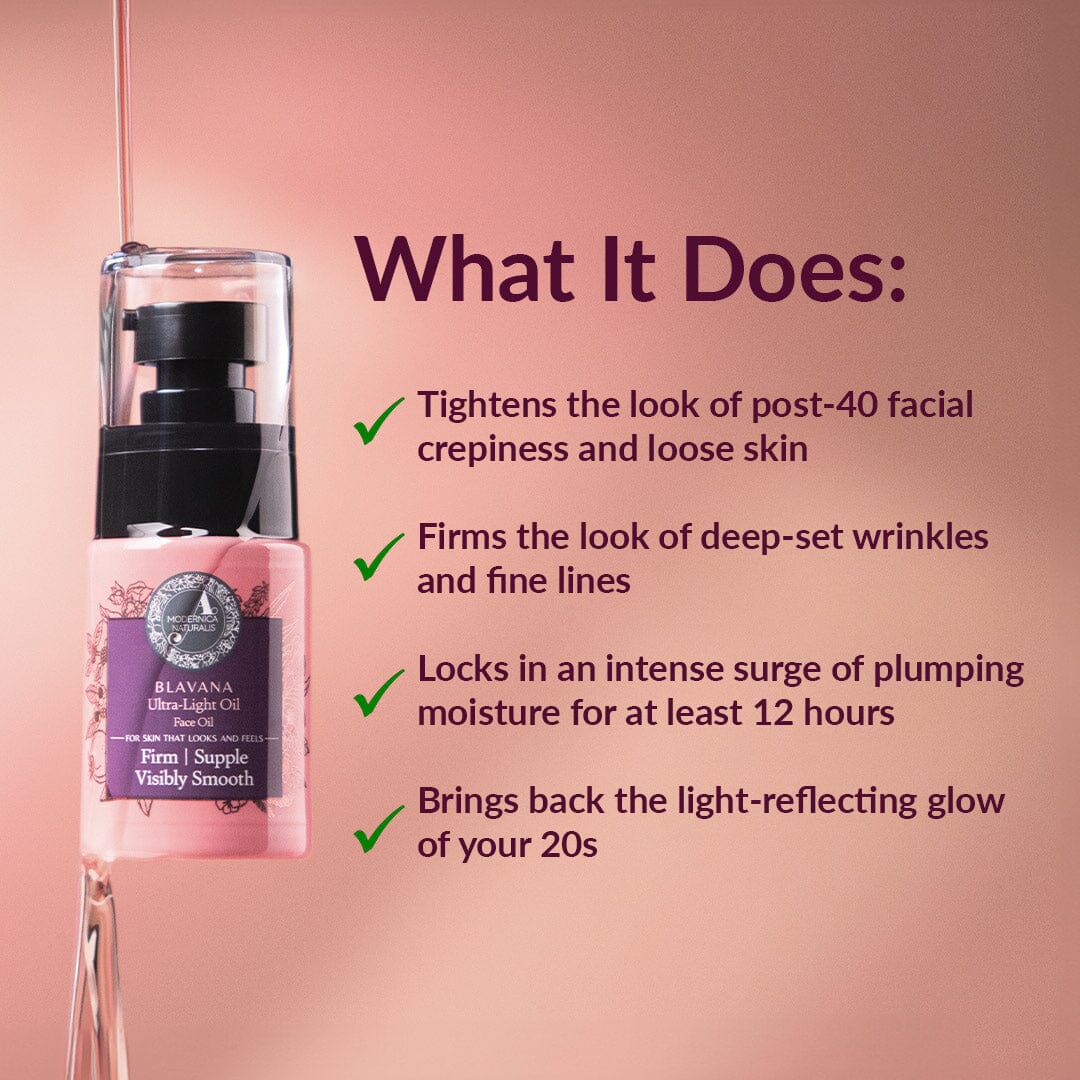 Blavana Ultra-Light Face Oil | Moisturizes, Softens, Firms Dry, Aging, Crepey Skin - Revolutionary Formula with Black Gram – Best Face Oil for Firm, Supple and Smooth Looking Skin - Image 5