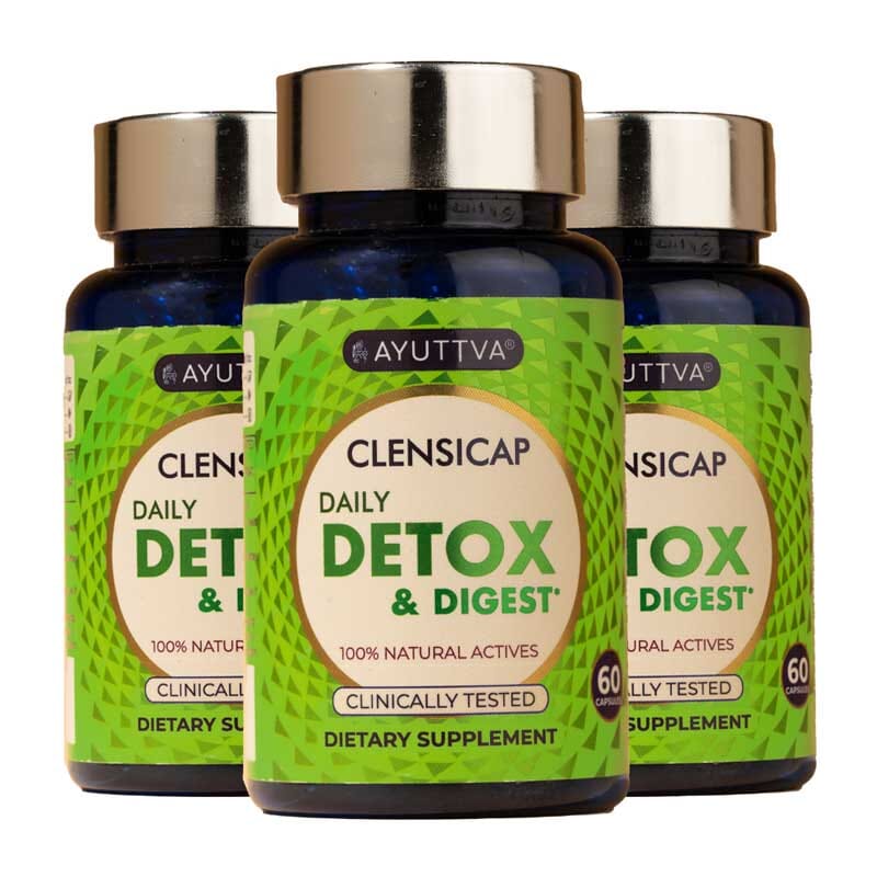 Clensicap - Clinically Tested 3-Way Detox Dietary Supplement - Pack of 3