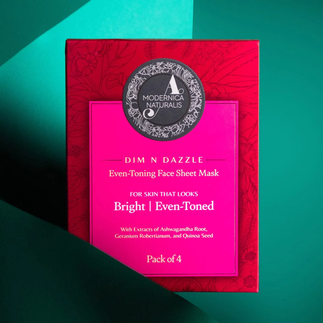 FREE GIFT: Dim N Dazzle Even-Toning Face Sheet Mask – Brightens, Hydrates Dull, Dry, Aging Textured Skin - Unique ‘Serum-Drench Method’ with Sappan Wood Bark & Manjistha - Image 2