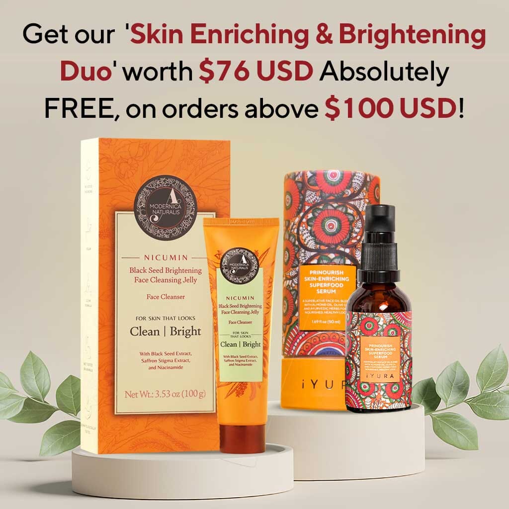 FREE SEPTEMBER SURPRISE GIFT: Skin Enriching and Brightening Duo - Full-Sizes of Prinourish Skin Enriching Superfood Serum & Nicumin Black Seed Brightening Face Cleansing Jelly worth $76!