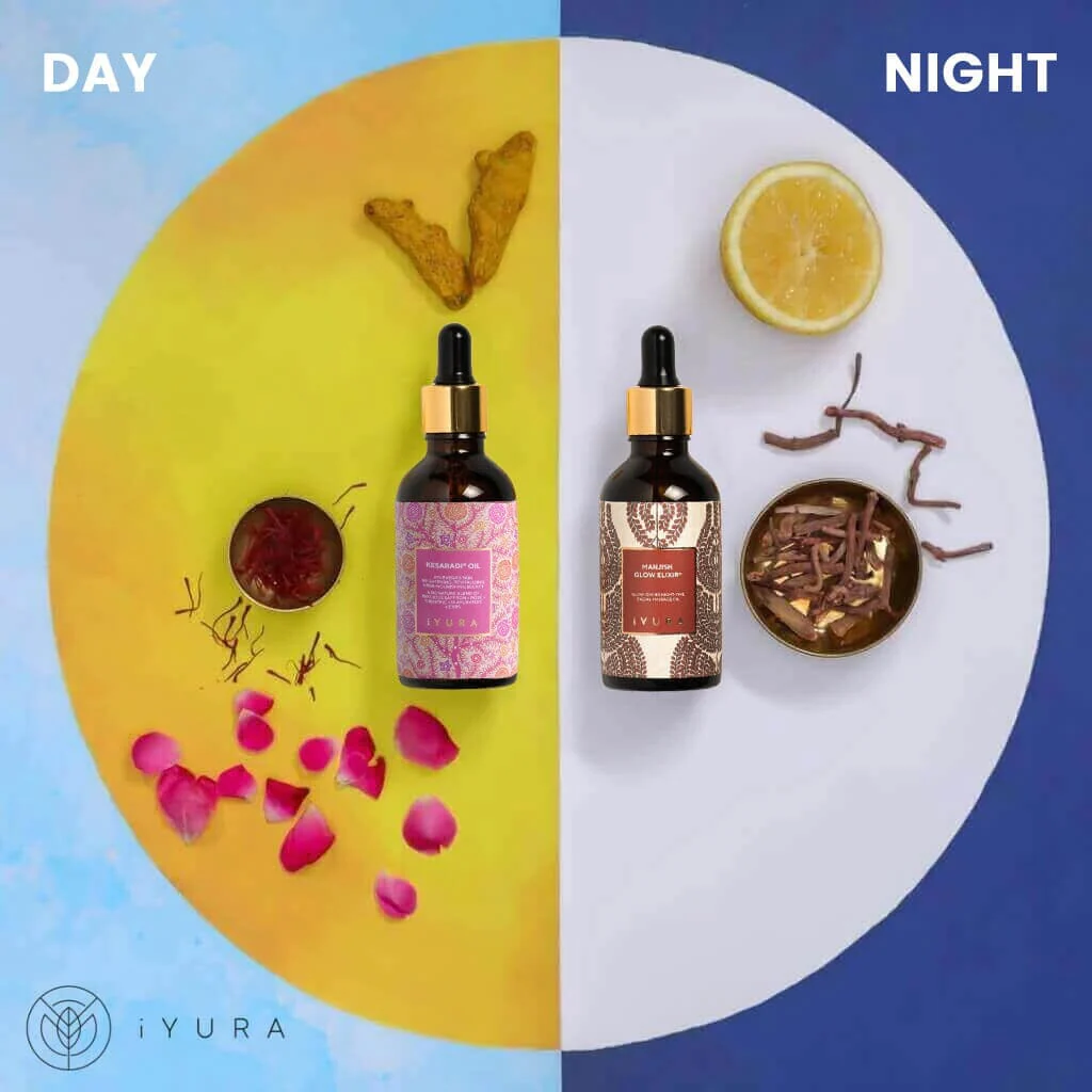 AM/PM Face Oils - 5,000 Year Old Skincare Ritual - Best Ayurvedic Skin Oils for Morning and Evening Daily with Haldi, Manjishta, Natural Vitamin C, Vitamin E - Morning Brightening Oil + Evening Even-Toning Oil - Image 2