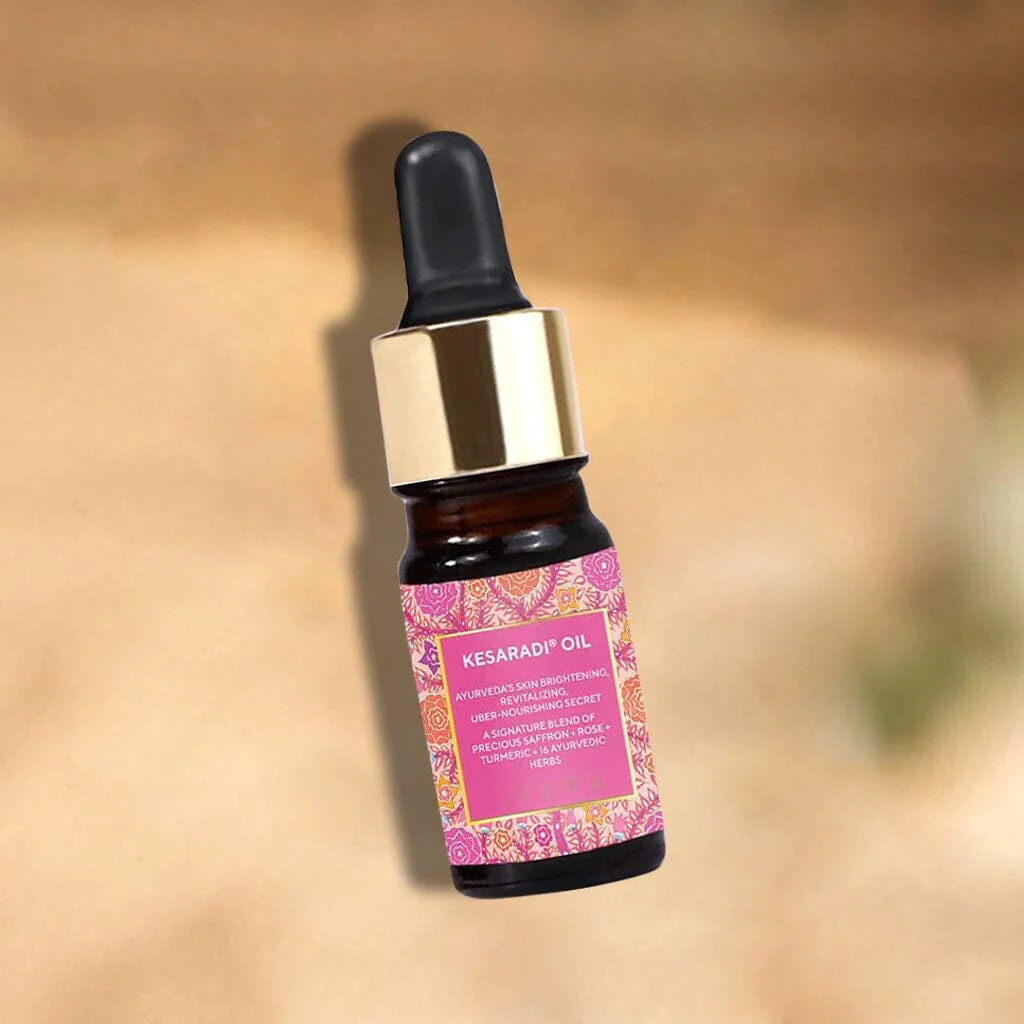 Mini Kesaradi Daily Glow Oil - Face Moisturizing Oil - iYURA - Saffron, Rose, Turmeric + 16 Ayurvedic Ingredients