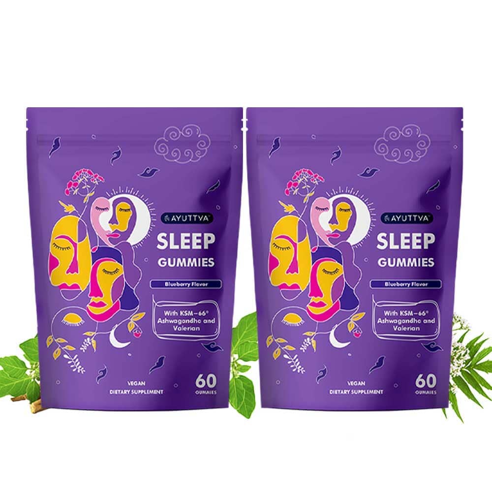 Nighttime Retreat Bundle for Women - Sleep gummies (Pack of 2) + Manjish Glow Elixir - Ayurvedic Night-Time Face Oil - Image 2