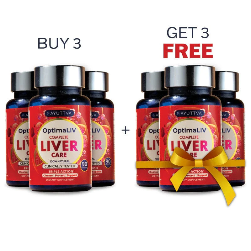 OptimaLIV - A Clinically Tested Ayurvedic Liver Function Supplement | Pack of 3 - Get FREE OptimaLIV Pack of 3