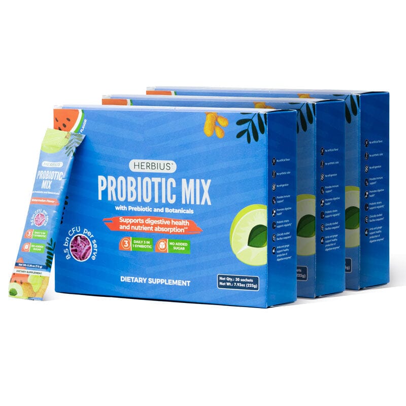 Probiotic Mix - 3-in-1 Smart Synbiotic Formula with Probiotic + Prebiotic + Ayurvedic Herbs - Pack of 3