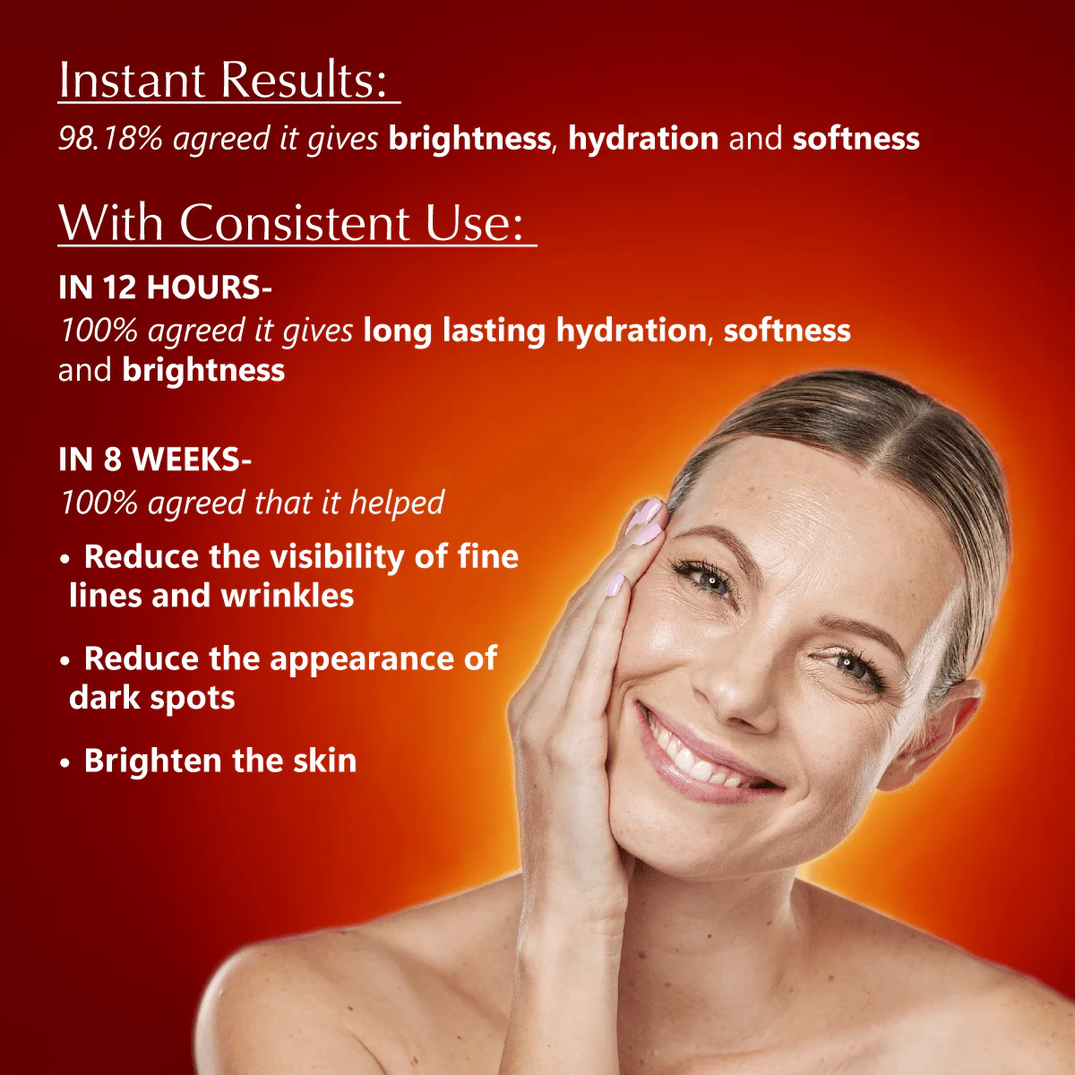 Rufolia Bi-Phasic Face Serum – Brightens, Softens and Plumps Dull, Crepey, Aging Skin – Water-Oil Hybrid Serum with Manjistha, Tomato, Coffee Seed & Plant-based Squalane – Best Bi-Phasic Face Serum For Mature Skin - With Clinically Proven Ingredients - Image 4