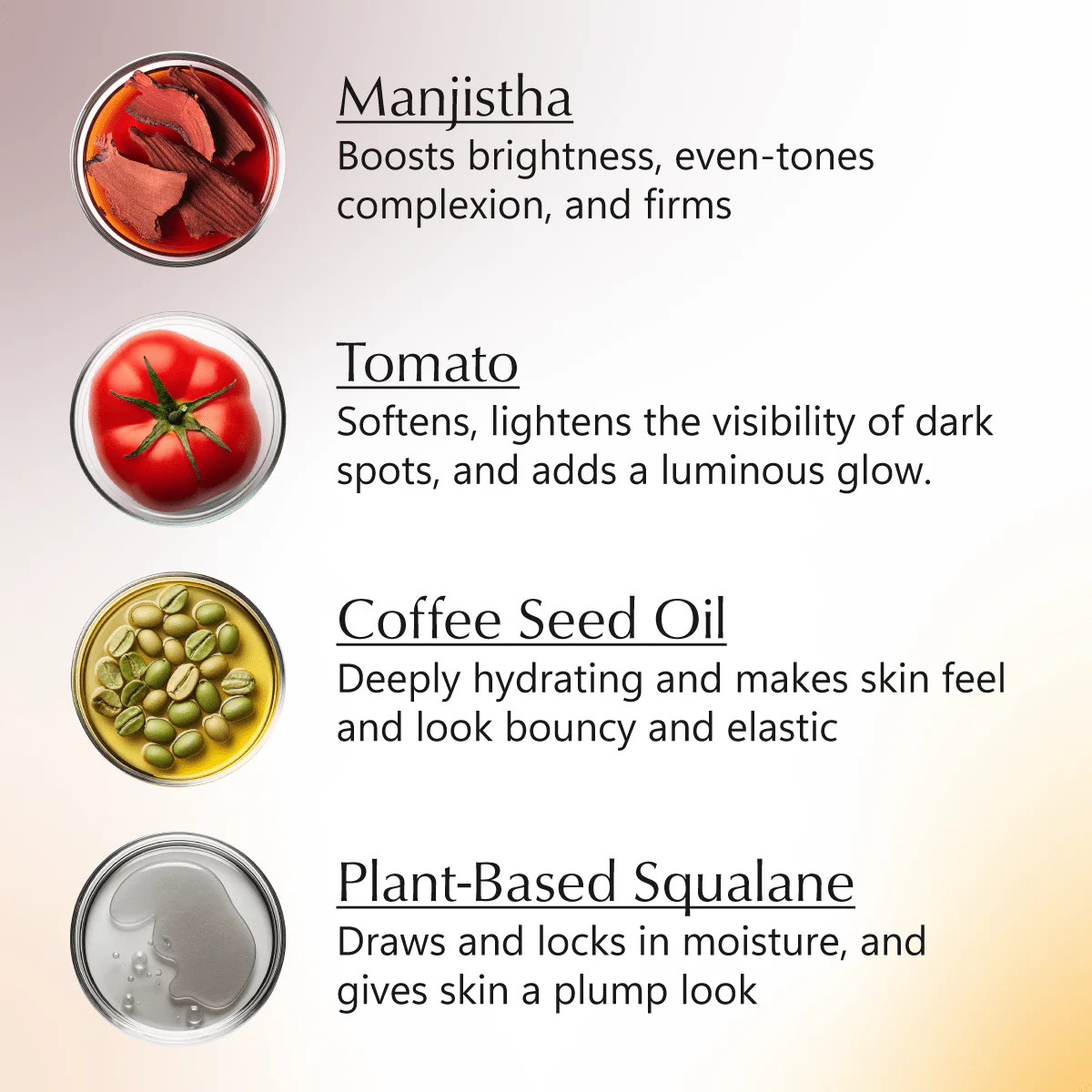 Rufolia Bi-Phasic Face Serum – Brightens, Softens and Plumps Dull, Crepey, Aging Skin – Water-Oil Hybrid Serum with Manjistha, Tomato, Coffee Seed & Plant-based Squalane – Best Bi-Phasic Face Serum For Mature Skin - With Clinically Proven Ingredients - Image 6