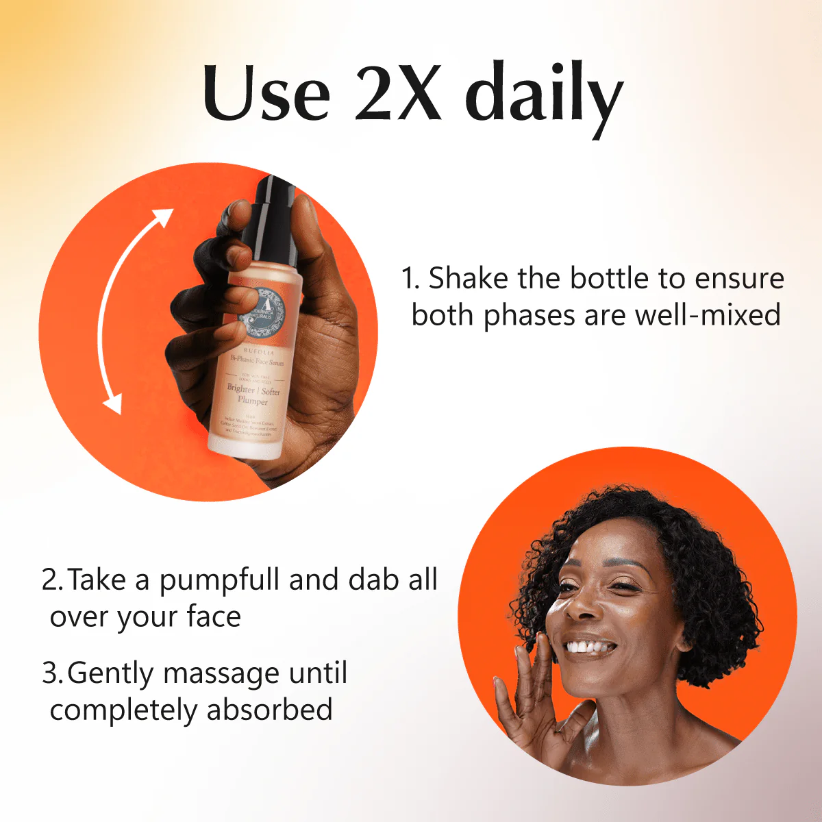 Rufolia Bi-Phasic Face Serum – Brightens, Softens and Plumps Dull, Crepey, Aging Skin – Water-Oil Hybrid Serum with Manjistha, Tomato, Coffee Seed & Plant-based Squalane – Best Bi-Phasic Face Serum For Mature Skin - With Clinically Proven Ingredients - Image 7